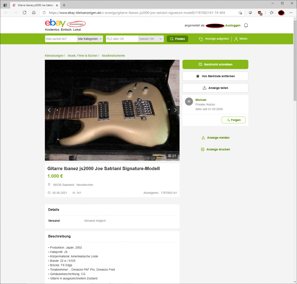 2021-06-07 14_32_23-Gitarre Ibanez js2000 Joe Satriani Signature-Modell in Saarland - Neunkirc...png