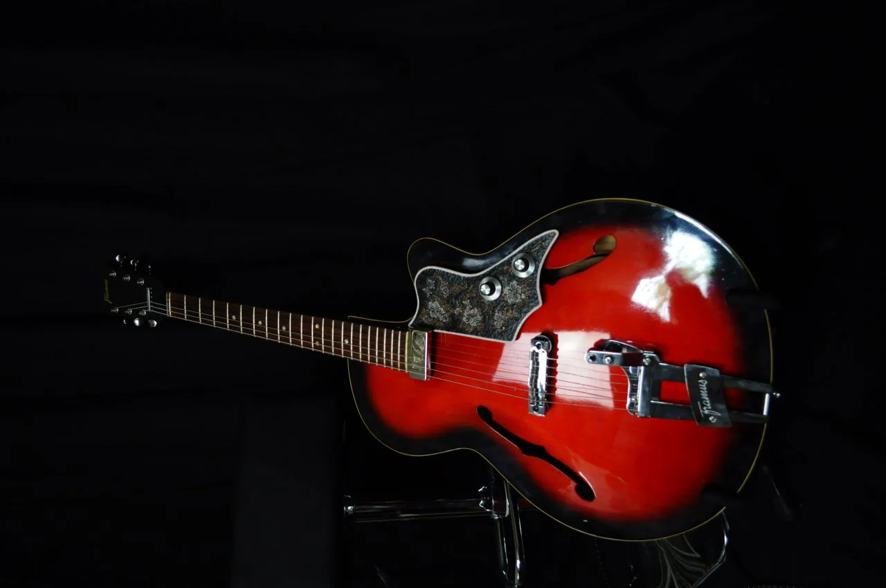 Pickguard mit Lilienmotiv auf Framus Sorella