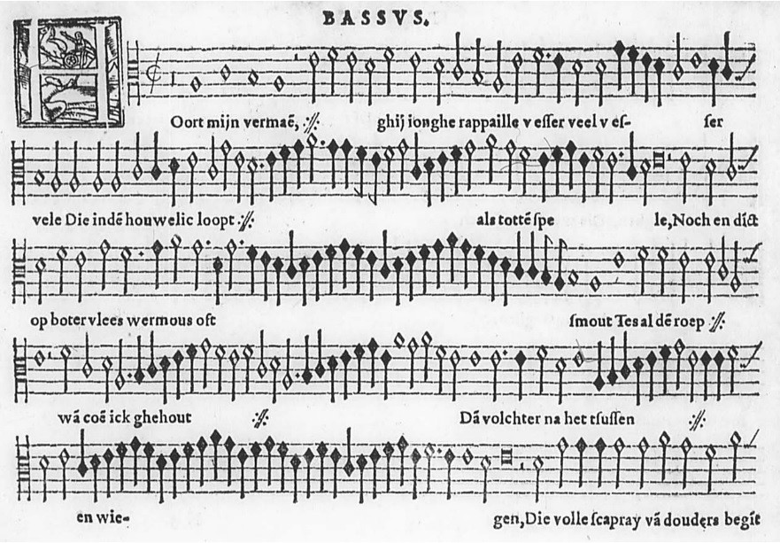 Hoort mijn vermaen Anonym in Phalèse Louvain1571 Bassus S1.jpg