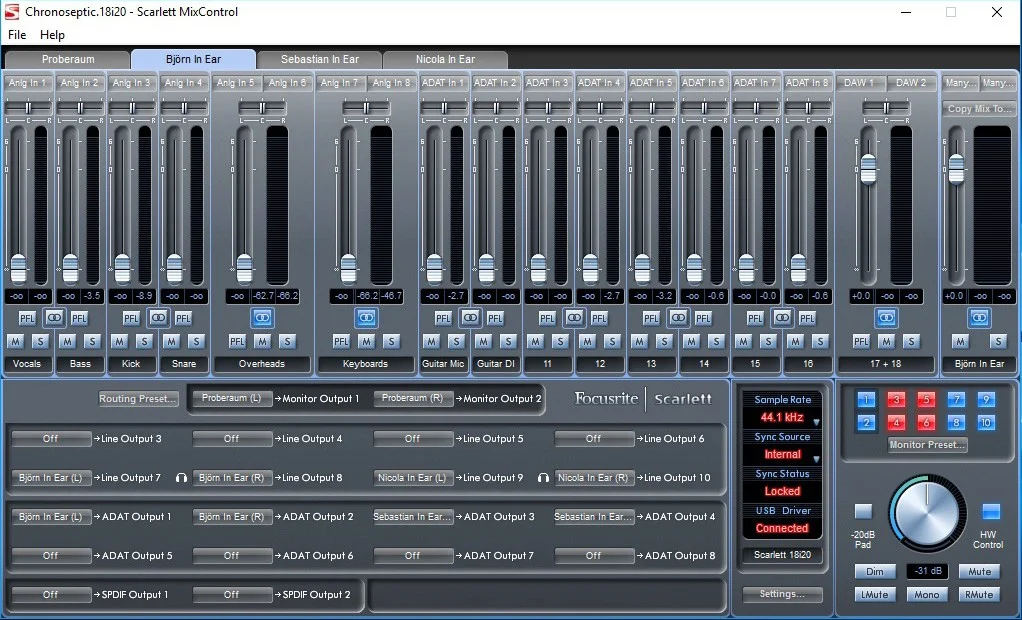 Saffire Mix Control Problem