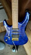 Blue Flamed Guitar.JPG