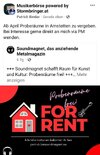 Proberäume in Amstetten ab 1.4.2023 - Raum 2, 28qm, 180EUR