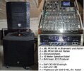PA JBL PRX400, Behringer X32, DAP CX2100 Case, Hüllen, Kabel