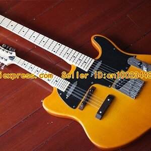 free-shipping-Wholesales-Double-neck-Tele-Vintage-yellow-6-8-electric-guitar-mandolin-in-stock-G.jpg