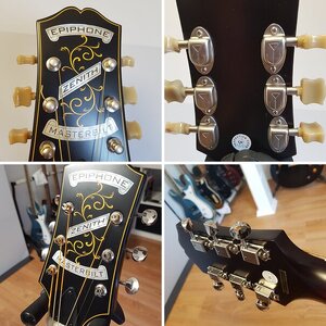 Epiphone Zenith: Mechanikenwechsel auf Kluson 3+3 m. Safety Posts