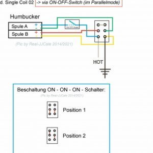 RJJC - Humbucker-Schaltung mit Single Coil 01- und Single Coil 02-Option
