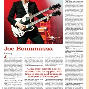 VINTAGE GUITAR MAGAZINE - Joe Bonamassa Interview (August 2012)