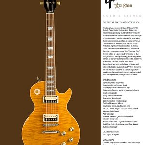 GIBSON - Les Paul Slash Appetite For Destruction Aged & Signed Brochure (2010)