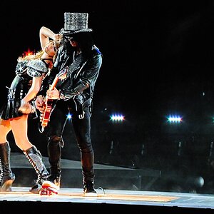 Slash & Fergie At The Super Bowl