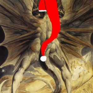 William Blake's "Der große, rote Weihnachtsmann und die mit der Sonne bekleidete Frau"