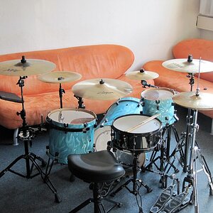 Aqaua Flame Custom Drumset