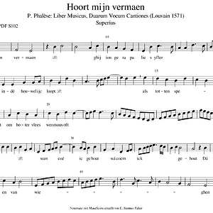 Hoort Mijn Vermaen - Phalèse - Liber Musicus Duarum Vocum Cantiones S1 Mit Kreuz ScS