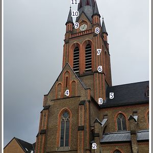 20161021_110506 Rsig Kirchturm Nummern St Josef Bonn-Beuel