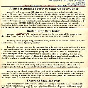 SunWizardCreations - guitar strap care guide