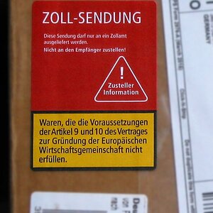 Aufkleber vom dtsch. Zoll