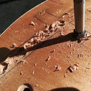 15mm-Forstnerbohrer beim Querbalken