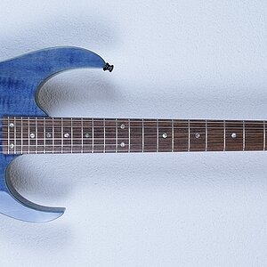 Ibanez USA Custom Exotic Wood UCEWFMTB Transparent Blue (1992) Frank Hartung Refinish