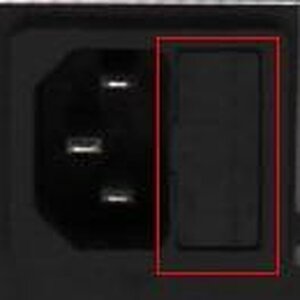 Buchse mit Fuse (im roten Rechteck)