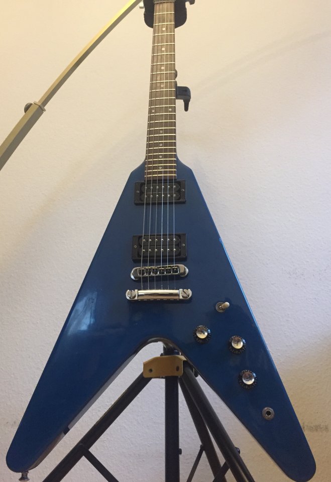 1983 Gibson Flying V - No Pickguard Model in Electric Blue