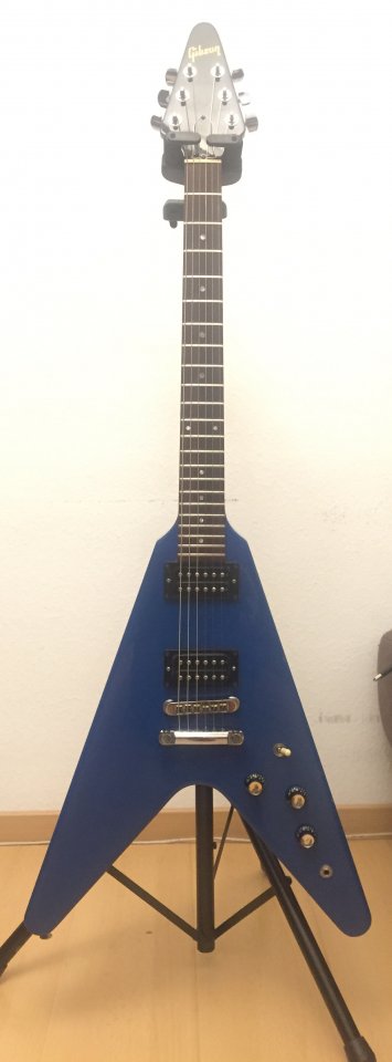 1983 Gibson Flying V - No Pickguard Model in Electric Blue