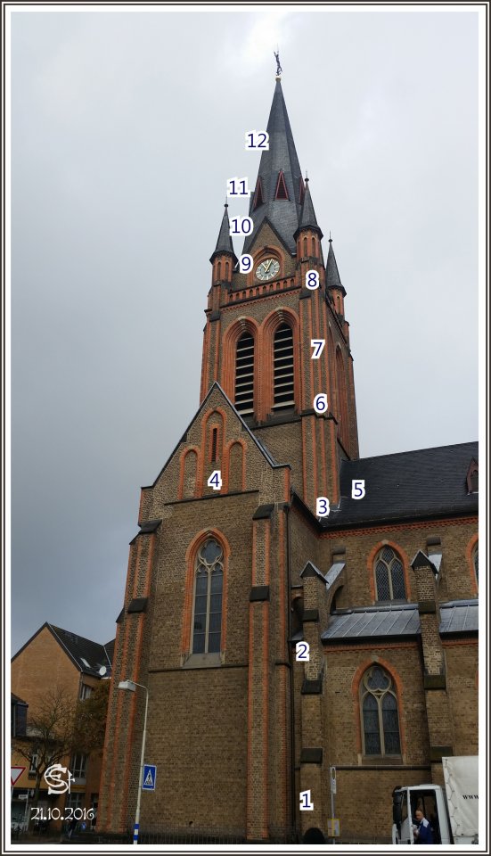 20161021_110506 Rsig Kirchturm Nummern St Josef Bonn-Beuel