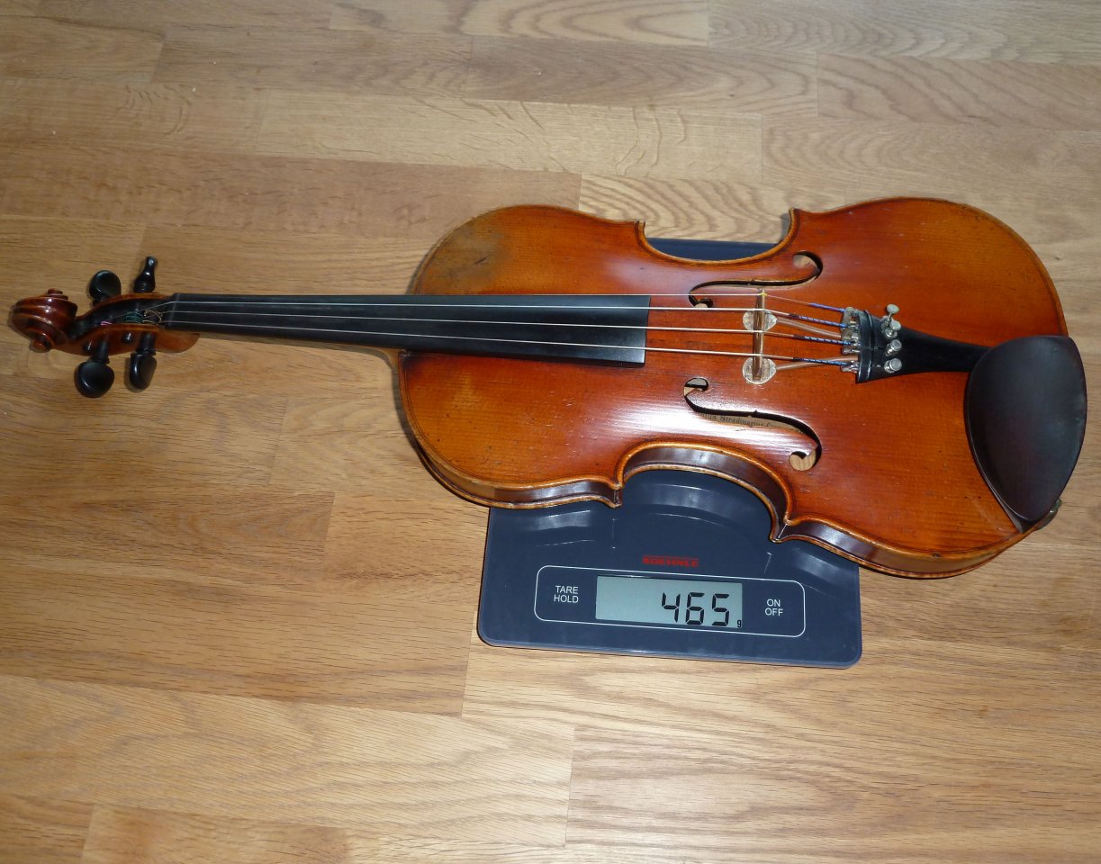 Akustische Geige mit Original-Kinnstütze aus Holz
