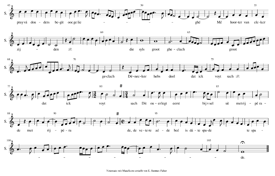 Hoort Mijn Vermaen - Phalèse - Liber Musicus Duarum Vocum Cantiones S2 Mit Kreuz ScS