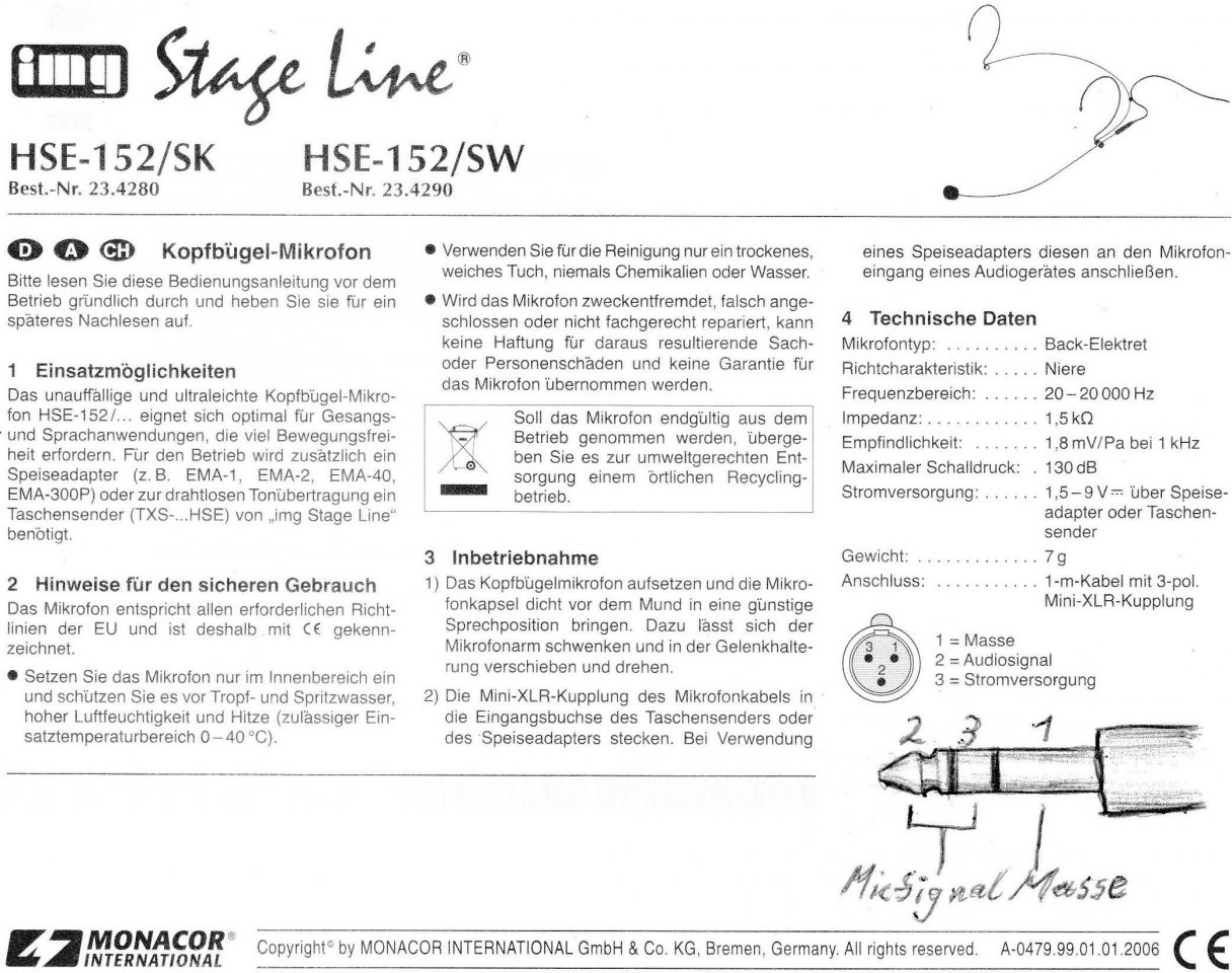 Img Stage Line HSE-152/SK Datenblatt & Steckerbelegungen