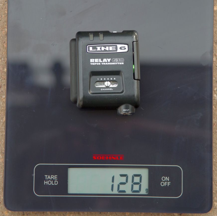 Line 6 Relay G30-Sender auf der Waage