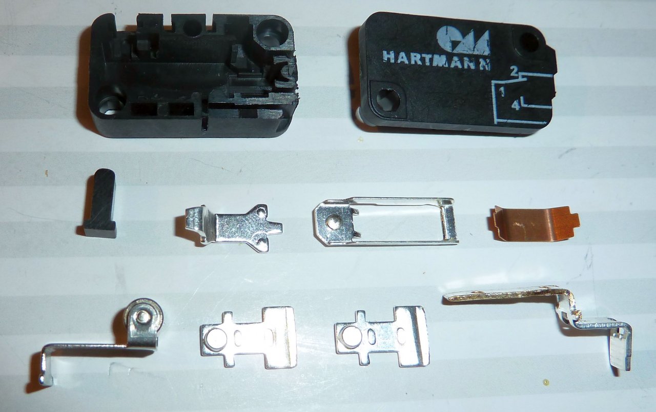 Microschalter Hartmann MAC6C zerlegt und modifiziert