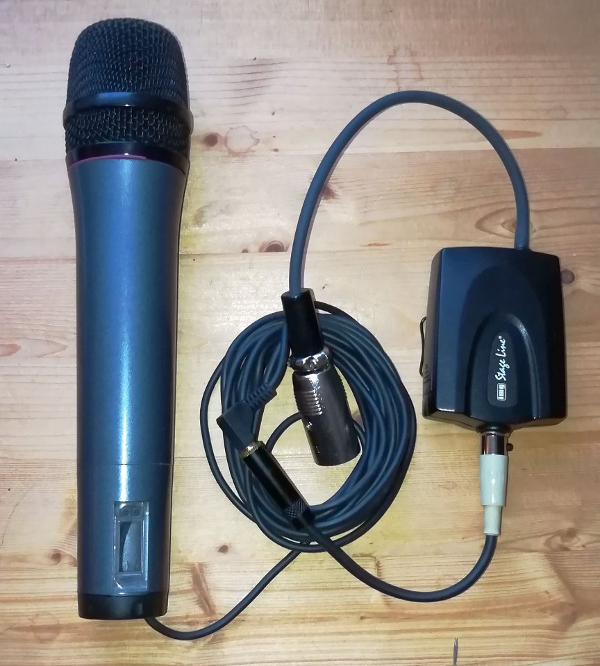 Sennheiser ew100 mit e865-Kapsel ohne Elektronik mit Phantomspeiseadapter