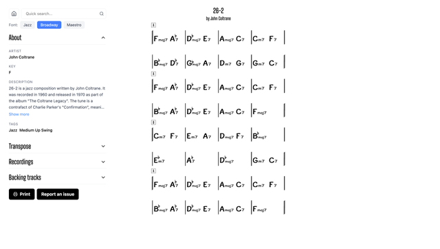 Openrealb, chord charts & backing tracks