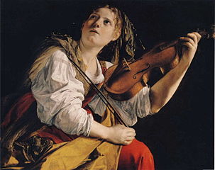 Orazio Gentileschi - Young Woman Playing a Violin,