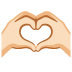 Hände, die Herz bilden: heller Hautton :heart_hands_tone1: 🫶🏻